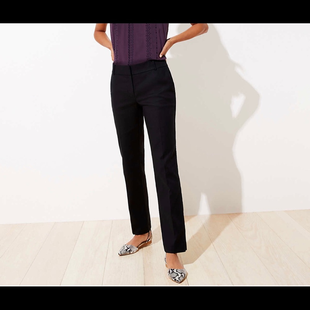 Loft Size 10 Black Straight Leg Pant